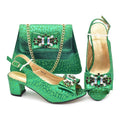 Party Women Shoe and Bag Nigerian Shoes and Bags To Match Shoe and Bag Set for Party in Women Italian Wedding Rhinestones Elegant Peep Toe Sandals