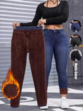 Women's Winter Fleece Lined Denim Pants New Fashion Slim Package hip Bodycon Warm Skinny Long Trousers Ladies Versatile Jeans