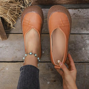 Top-Grain Soft Leather & Soft Sole, Anti-Slip & Wear-Resistant, Comfortable Flat Shallow Mouth Retro Casual Shoes