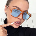 New Fashion Large Frame Double Beam Sunglasses Sunshade Glasses for Fashion Party outings Square Multicolor Fashion Sun Glasses