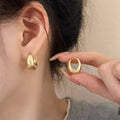 925 Sterling Silver Vintage Gold Round Earrings For Women Trendy Earring Jewelry Prevent Allergy Party Accessories Gift