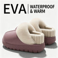 Waterproof Winter Warm House Slippers for Men Women Plush Fuzzy Lining Indoor Shoes Wear Resistant Sole Cozy Home Footwear