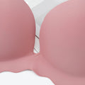 Women's Simple Solid Color Wave-Edge Bra Seamless Steel-Free Gathering Bra Sexy Comfortable Adjustable Shoulder Straps Lingerie