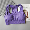 Seamless Sports Bra Women Fitness Cropped Top Padded Push Up Yoga Bra Gym Brassiere Femme Workout Racerback Active Wear