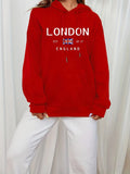 2026 new Vibrant London Print Drawstring Hoodie - Fashion Hoodies with Kangaroo Pocket Casual Long Sleeve