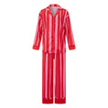 Silk Satin Pajamas Set for Women 2 Piece Floral Loose Pjs Wide Leg Sleep Loungewear Pants with Long Sleeve Button down Shirts