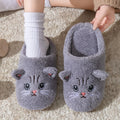 Non-Slip Soft Plush Cat Slippers for Women Men Unisex Warm Fleece House Slippers Indoor Floor Shoes Autumn Winter Home Comfort