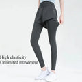 Women Yoga Pants Sportswear Woman Gym Yoga Wear Training Pants Leggings Elastic Quick-drying High Waisted Fake Two Pieces