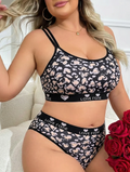 Women's Plus Size Lingerie Set, Tank bra，Camisole bra，Comfort Thin Non‑underwire Bra Set，