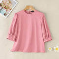 ZANZEA Women Summer Elegant Half Sleeve Blouse Fashion Solid Party Blusas Chemise Casual Office Lady OL Work Shirt Stylish Tops