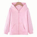 Sweatshirt Kawaii Pink Zipper Style Hoodies Coat for Boys and Girls Pink Children Age 3-12 Kids Kawaii Sweatshirt Festival Gifts Solid Color New