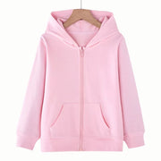 Sweatshirt Kawaii Pink Zipper Style Hoodies Coat for Boys and Girls Pink Children Age 3-12 Kids Kawaii Sweatshirt Festival Gifts Solid Color New