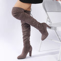 Women Over The Knee Boots, Platform Chunky Heel, Back Strap Long Boots