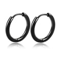 1 Pair Stainless Steel Round Hoop Earrings For Women 2.5mm Thick Hip-hop Street Pop Ear Buckle Classic Huggie Daily Jewelry