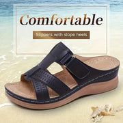 2026 Summer Women Wedge Sandals Premium Orthopedic Open Toe Sandals Vintage Anti-Slip Leather Casual Female Platform Retro Shoes