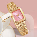 Slim Strap Rhinestone Quartz Watch Leaf Design Square Dial Women Quartz Watch Small Dial Pull Adjustable Rhinestone Watch