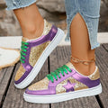 Womens Simple and Comfortable Shoes Stylish Flat Fall New Round Toe Lace-Up Non-Slip Platform Sneakers Casual Shoes