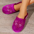 Mix Colorful Sequin Flower Indoor Home Slippers Women Autumn Lightweight Soft Bottom Plush Mules Shoes Woman Bedroom Warm Slides