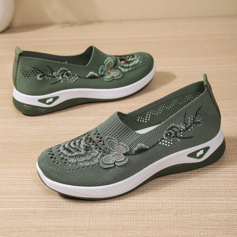 Women's Soft Mesh Light Flat Walking Shoes Bow Detail Breathable All Seasons Daily Shopping Outdoor Casual Mom Sneakers