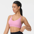 Women Summer Seamless Cross Sports Bra Gym Yoga Tops with Padded Sexy Backless Workout Fitness Camisole Running Sports Tops