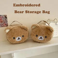 Makeup 1PCS Cute Plushes Makeup Case Anime Relaxed Bear Cosmetic Bag Women Jewelry Storage Pouch Girl Organizer Handbags Gifts