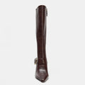 Fashion Style New Women Knee Stilettos Boots Sexy Boots Pointed Toe Party Shoes Ankle Big Buckle Strap Zipper Party
