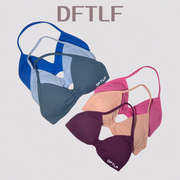 DFTLF Sports Strappy Bra Women Halter Thin Strap Seamless High Support Breathable Soft Push Up Yoga Pilates Gym Workout Fitness