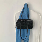 Korean Style Retro Fashion Tote Bag Large Capacity Casual Versatile Boston Bag Crocodile Pattern Niche Shoulder Bag for Women