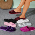 Mix Colorful Sequin Flower Indoor Home Slippers Women Autumn Lightweight Soft Bottom Plush Mules Shoes Woman Bedroom Warm Slides