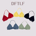 DFTLF Sports Strappy Bra Women Halter Thin Strap Seamless High Support Breathable Soft Push Up Yoga Pilates Gym Workout Fitness