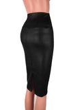 Matte PU Imitation Leather Skirt Women High-waist Bodycon Slim Long Skirts Vintage Office Lady Pencil Skirt Club Party