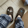 XIXITIAO Winter Japanese-style Flat Cotton Slippers Men Women Fashion Cute Puppy Soft Bedroom House Shoes Indoor Antislip Slides