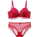 NIEPOセクシーな Japanese Style Lace Bra Set Wireless Thin Cup Bow Tie Band Push Up Anti Sag Soft Lingerie For Small Chest Ladies S-XL