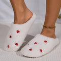 Women's Carpet Soft Bottom Mute Shoes Heart-Shaped Light Living Room Shoes Winter Indoor Comfortable Cute Silent Love Slippers