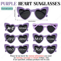 Party Bachelorette Glasses 10-60Pcs Personalised Wedding Sunglasses Custom Heart Shaped Sunglasses Wedding Gifts for Guests Bachelorette Party Glasses