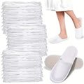2/10pairs 2026 White Hotel Slipper Unisex Disposable Slippers for Home Guests Non-Slip Bathroom Spa Slippers Shoes for Men Women