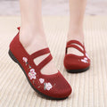 Women's Slip-on Flat Embroidered Shoes, Soft Sole Elastic Mom Shoes - Lightweight, Comfortable And Effortless Slips On 2025