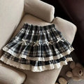 Korean Chic Y2K Sweet Girl's White Princess Mini Skirt Ballet-style Tiered Skirt Elastic High Waist Cake Skirt Shorts All-match