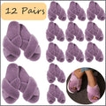 4-12Sets Fuzzy Slippers Bridesmaid Slippers Wedding Women Houes Shoes Bachelorette Party Favors Gift Open Toe Soft Warm Fuzzy