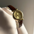NEW Elegant Woman Small Gold Watches Retro Literary Small Dial Women's Bracelet Cowhide Strap Simple Quartz Ladies Watch