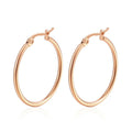 30-80mm Big Simple Classic Hoop Earrings For Women Girls Circle Stainless Steel Earrings Gold Silver Color Round Earings Gift