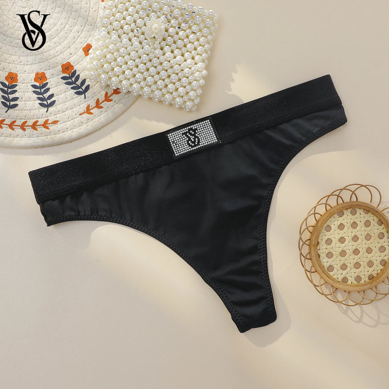 Victoria Secret Shine Script Thong Panty Hot Women Sexy Lingerie Underwear VS