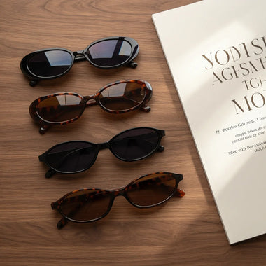 Oval Glasses Set 1PC/4Pcs Fashionable Mixed Glasses Set, Oval Glasses, Chic Black, Tortoise Shell Glasses, Suitable for Daily Wear