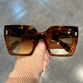 New Gradient Fashion Sunglasses Large Square Rectangle Frame Anti-Reflective Lens Sport Eyewear Summer Beach Party Accessory