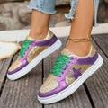 Womens Simple and Comfortable Shoes Stylish Flat Fall New Round Toe Lace-Up Non-Slip Platform Sneakers Casual Shoes