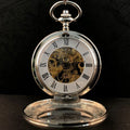 Vintage Ladies Men's Pendant Necklace Pocket Watch Classic Mechanical Pocket Watch Antique Skeleton Retro Hand Wind Fob Watches