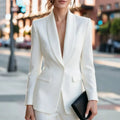 Women Shawl Lapel Single Breasted Blazer Solid Slim Fit Long Sleeve Formal Office Business Suit Jacket Vestidos
