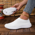 Women's Sneakers Breathable Knitted Mesh Comfortable Flat Lace Up Shoes Trendy Fashionable Casual Outdoor Women Running 2026