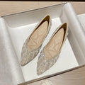 Women Ballet Flat Wedding Women Sparkly Rhinestone Flat Shoes 2026 New Pointed Toe Slip On Comfortable Ballet Flats For Wedding Party And Daily Wear