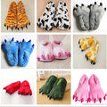 1Pair Cute Monster Dinosaur Claw Plush Slippers Warm Soft Indoor Floor Shoes For Women Men Winter Home Slippers